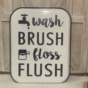 Black and White Bathroom Wall Sign